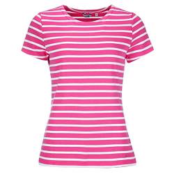modAS Bretonisches Damenshirt T-Shirt Gestreift mit Rundhalsausschnitt - Ringelshirt Streifenshirt aus Baumwolle in Magnolia/Weiß Größe 46 von modAS