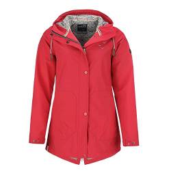 modAS Damen Softshell-Mantel Unifarben - Outdoor Softshell-Jacke Regenjacke mit Kapuze in Rot Größe 50 von modAS