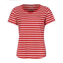 modAS Damen T-Shirt im bretonischen Streifen-Design - Gestreiftes Kurzarm-Shirt aus Baumwolle in Rot-Weiß Größe 38 von modAS
