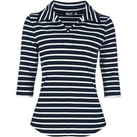 modAS Poloshirt Damen Shirt mit Polokragen und Streifen aus Baumwolle von modAS