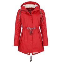 modAS Regenjacke Damen Regenmantel aus PU - Wasserdichte Jacke mit Teddy-Fleece-Futter von modAS