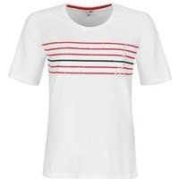 modAS T-Shirt Damen Kurzarmshirt mit Anker-Streifen-Print - Maritimes Rundhalsshirt von modAS