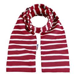 modAS Unisex Bretonischer Schal mit Streifen und uni verschieden Farben - Herrenschal Damenschal Kinderschal 20x160 cm in Rot-Weiß von modAS