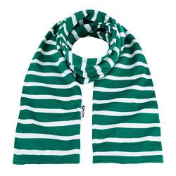 modAS Unisex Bretonischer Schal mit Streifen und uni verschieden Farben - Herrenschal Damenschal Kinderschal 20x160 cm in Smaragd-Weiß von modAS