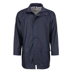 modAS Unisex PU-Regenjacke Profi - Leichte Outdoor-Jacke Damen Herren Winddicht Wasserdicht in Navy Größe XL von modAS