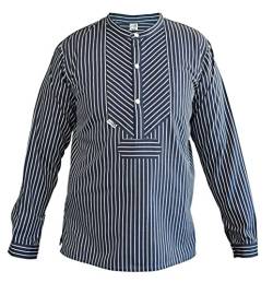 modAS original traditionelles Finkenwerder Fischerhemd für Damen und Herren, Farbe:breiter Streifen, Größe:42 Herren von modAS