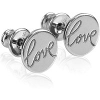 modabilé Paar Ohrstecker Ohrringe LOVE 8mm, Damen Kreis Ohrschmuck Rhodiniert, Sterling Silber 925, Made in Europe von modabilé