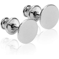 modabilé Paar Ohrstecker Ohrringe VIRGIN 8mm, Damen Kreis Ohrschmuck Rhodiniert, Sterling Silber 925, Rund Flach von modabilé