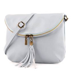 modamoda de - T07 - ital. Umhänge Clutch Klein Nappaleder, Farbe:Eisblau2021 von modamoda de