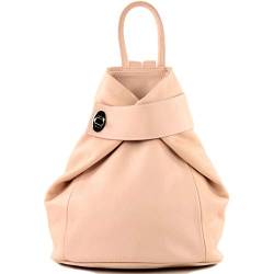 modamoda de - T179 - ital: Damen Rucksack Tasche aus Leder, Farbe:Pastellrosa von modamoda de