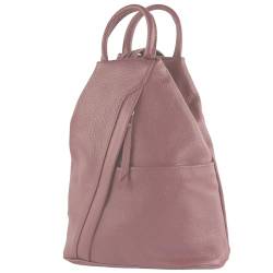 modamoda de - T180 - Damen Rucksack Tasche aus ital. Leder, Farbe:Altrosa von modamoda de