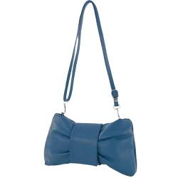 modamoda de - T214 - ital. Umhängetasche Clutch Leder Klein, Farbe:Saphirblau von modamoda de