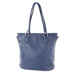 modamoda de - T215 - Italienische Ledertasche Shopper Large, Farbe:Saphirblau von modamoda de