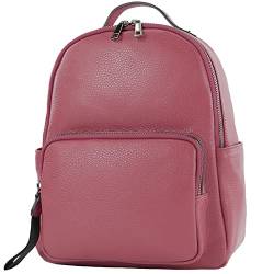 modamoda de - T234 - Damen Rucksack Tasche ital. Echtleder, Farbe:Bordeauxviolett von modamoda de