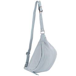 modamoda de - T77 - ital. Hüfttasche Bauchtasche Brusttasche Medium aus weichem Leder, Farbe:Eisblau von modamoda de