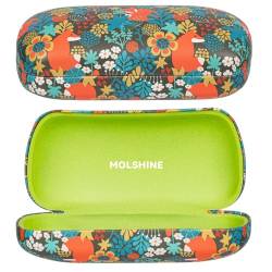 molshine Hartschalen-Sonnenbrillenetui,buntesund großes Hardcase Brillenetui für Sonnenbrillen mit Reinigungstuch(Fuchs) von molshine