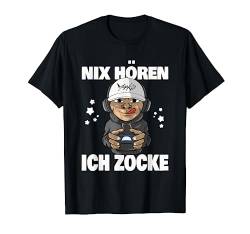 Kann Dich nicht hören ich zocke - Lustiges Gamer T-Shirt von monkä