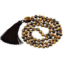 mookaitedecor 8mm Edelstein Armband, Buddhistische Tibetische Gebetskette, Buddha Mala Kette Halskette Schmuck für Yoga & Meditation von mookaitedecor