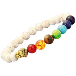 mookaitedecor Perlen Armbänder für Männer und Frauen, Strecken Natürliche Chakra Kristall Heilung Stein Armband von mookaitedecor