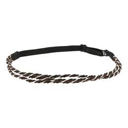 Braunes und Silbernes Glänzendes Verdrehtes Haarband - Original Damen Hairband - Dünnes Geflochtenes elastisches Stirnband einstellbare Größe - Hochzeit oder Party Boho und Hippie Headband von moonbow