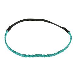 Türkis Blau Damen Haarband - Suede Einfaches und Einfarbiger Geflochtenes Hairband, Samtaspekt - Einheitsgrößer Dünnes Stirnband - Hochzeit Vintage Headband - Original Look Boho, Hippie von moonbow