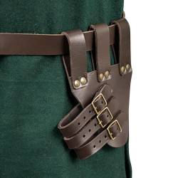 Scheidenhalter,Verstellbarer Kostümgürtel aus Leder - Pirat Cosplay Retro Mittelalter Holster Mittelalter Ritter Ledergürtel Moonyan von moonyan