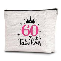 A07 Geschenk zum 60. Geburtstag für Frauen, 60 Jahre alte Geburtstagsgeschenke für Großmutter, Kosmetiktaschen, Rosa, fabelhafte Geburtstagsgeschenktüten für Frauen, Mutter, Ehefrau, Freundin, Tante, von mopiuz