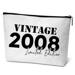 mopiuz 2008 Vintage-Make-up-Tasche, Geschenk zum 16. Geburtstag, Geschenke für Frauen, 16 Jahre alt, Geburtstagsgeschenke, Make-up-Tasche für Freundin, Schwester, Mutter, Ehefrau, Tante, B44, von mopiuz