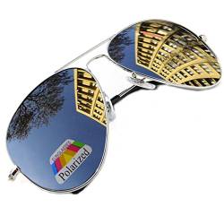 MFAZ Morefaz Ltd Herren Damen Lila Sonnenbrille Klassische Pilotenbrille Polarisierten Gespiegelt Pilot Mehrfarbig (A Silver) von morefaz