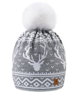 Morefaz Beanie Mütze London Wolle Gestrickt Nordisch mit Bommel Herren Damen Winter Warm Ski Snowboard Hüte MFAZ Ltd, Bruno 24, Einheitsgröße von morefaz