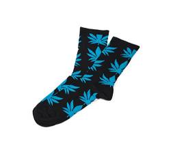 Morefaz Herren Morefaz Socks Highlife Ganja Leaf Weed Comfort Calf HI schwarz blau einheitsgröße von morefaz