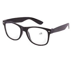 NEW UNISEX (Damen Herren) Retro Vintage schwarz Lesebrille Brille +1.0 +1.5 +2.0 +2.5 +3.00 +4.00 Reading glasses Morefaz(TM) +1.5 chwarz von morefaz