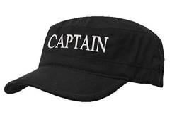 morefaz Kapitänsmütze Mütze Army Military Baseballmütze Cap Schiff Yacht Captain,First Mate,Crew,Cabin Boy,Pirate (Captain Black White) von morefaz