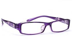 morefaz New Unisex (Damen Herren) Flower Blumen Retro Vintage Lesebrille Brille +0.50 +0.75 +1.0 +1.5 +2.0 +2.5 +3.00 +4.00 Reading Glasses (TM) (+0.5, Purple) von morefaz