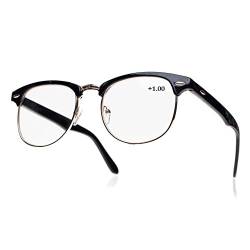 morefaz New Unisex (Damen Herren) Retro schwarz Lesebrille Brille +1.0 +1.5 +2.0 +2.5 Reading Glasses (TM) (+1.5 von morefaz