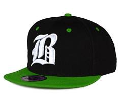 morefaz New Unisex Snapback Mütze Cap Gothic 3D B Flexfit Baseball Kappe Damen Herren Hut Caps Snap Back (B Green White) von morefaz