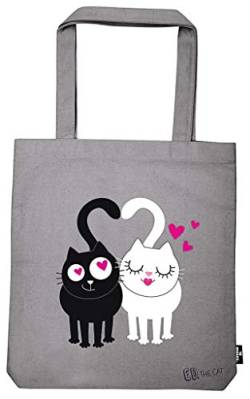 Moses Ed, the Cat Shopper Ed in Love | Tragetasche aus 100% Baumwolle | Stofftasche für Einkäufe, Büro oder Uni, 39 x 42 cm von moses