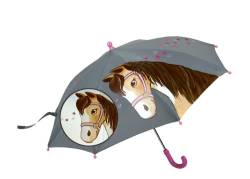 moses. reflektierender Regenschirm Pferde, Kinderregenschirm mit süßem Pferde-Motiv, hübscher Schirm für Mädchen, das Highlight für Regentage, Durchmesser: 65 cm von moses