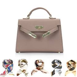 mothgel Damen-Handtaschen mit Griff oben, 22,9 x 6,3 x 14 cm, trendige Umhängetasche, Mini-Krokodil-Geldbörsen, Clutch, Khaki-1 von mothgel