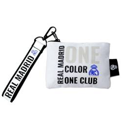 Real Madrid Geldbörse mit Wappen, geprägt, One Color One Club Madrid, Fußballzubehör, offizielles Produkt, 12,5 x 9 cm, weiß von ms móvil shop