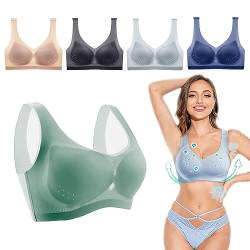 PISPARA Ionische Hebe-Korrektur-Lymphvität-Entgiftungs-BH, Ice Silk Ion Lymphvity Entgiftung und Formung Lifting Bra, Non-Marking Comfort Bras (as3, Alpha, m, Regular, Regular, Grün) von mugeleen