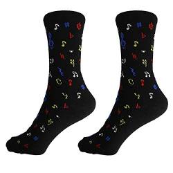 mugesh Musik-Socken schwarz mit Noten (31/34) - Schönes Geschenk für Musiker von mugesh