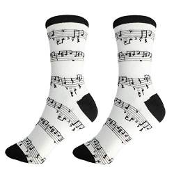 mugesh Musik-Socken schwarz mit Notenlinien (46/48) - Schönes Geschenk für Musiker von mugesh