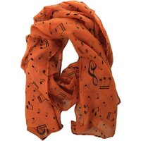 mugesh Schal Schal Notenmotive orange, für Musikerinnen und Musiker von mugesh