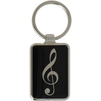 mugesh Schlüsselanhänger Schlüsselanhänger Instrument/Musikmotiv Violinschlüssel schwarz-silber, für Musiker von mugesh