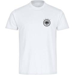 multifanshop® Herren T-Shirt - Deutschland - Adler Retro - Druck schwarz - Wappen Männer Fanartikel - Größe L weiß von multifanshop