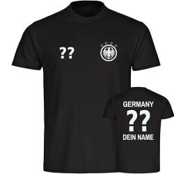 multifanshop® Herren T-Shirt - Germany - Adler Retro Trikot mit Namen und Nummer - Druck weiß - Bedruckung Männer Fanartikel - Größe 4XL schwarz von multifanshop