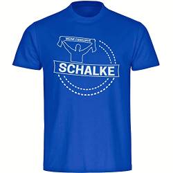 multifanshop® Herren T-Shirt - Schalke - Meine Fankurve - Druck weiß - Fanblock Männer Fanartikel - Größe 4XL blau von multifanshop