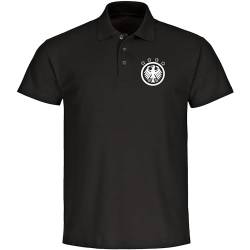 multifanshop® Poloshirt - Deutschland - Adler Retro - Druck weiß - Wappen Polo Fanartikel - Größe XXL schwarz von multifanshop