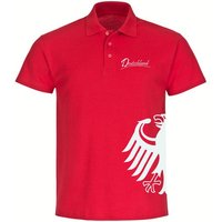 multifanshop Poloshirt Deutschland - Adler seitlich - Polo von multifanshop